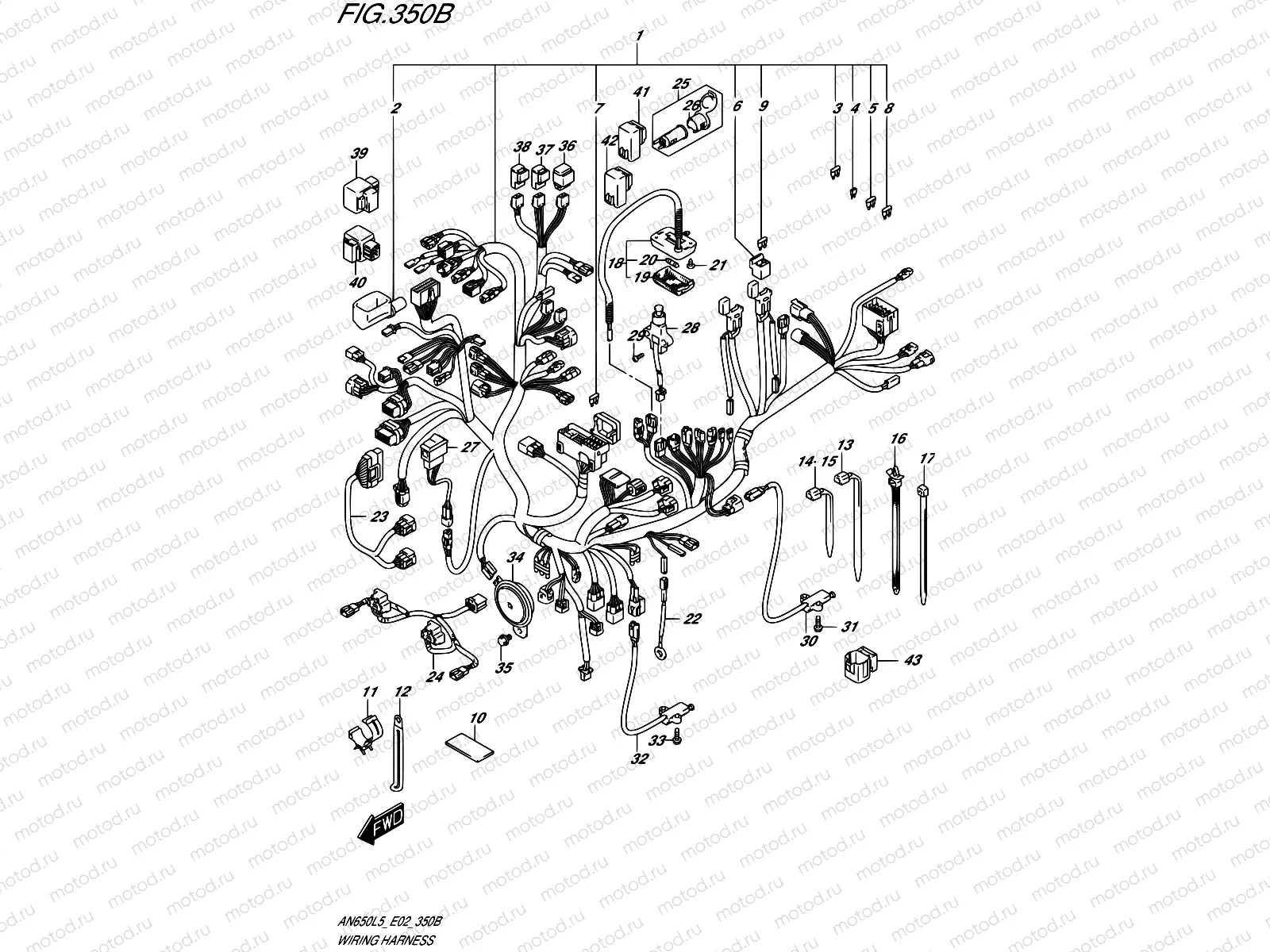 350B - WIRING HARNESS (AN650ZL5 E02)