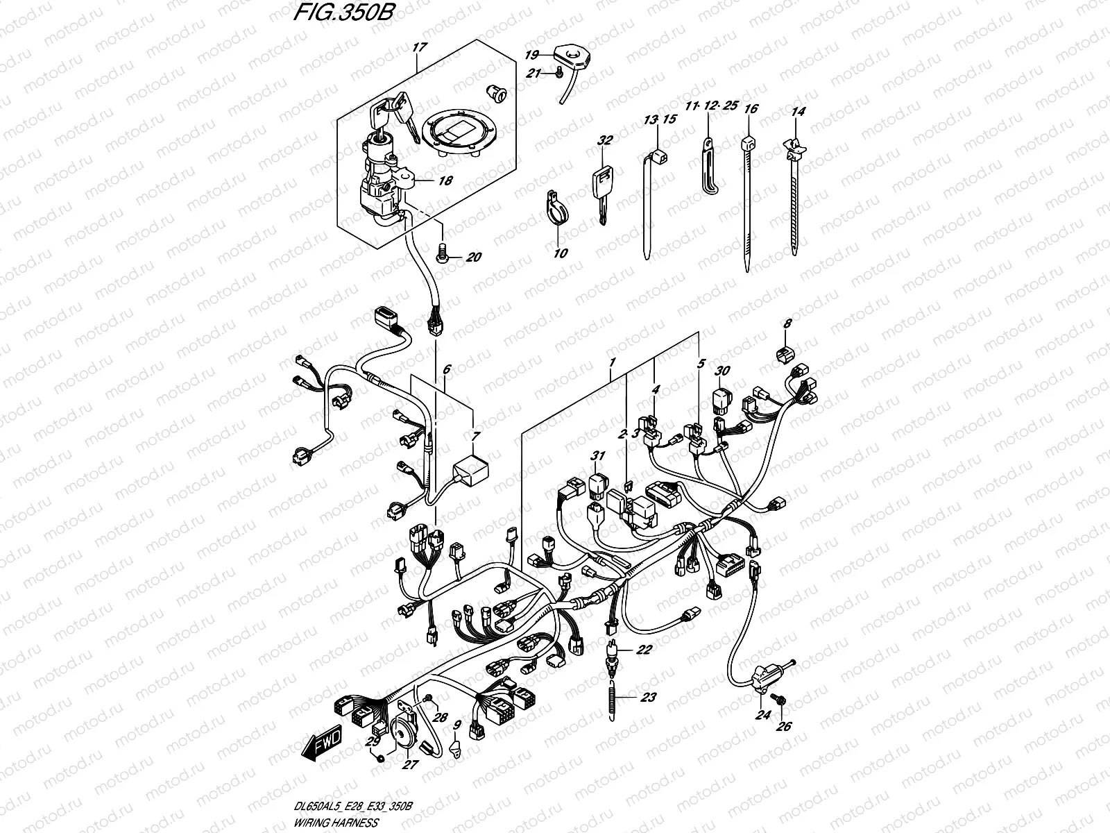 350B - WIRING HARNESS (DL650AL5 E33)
