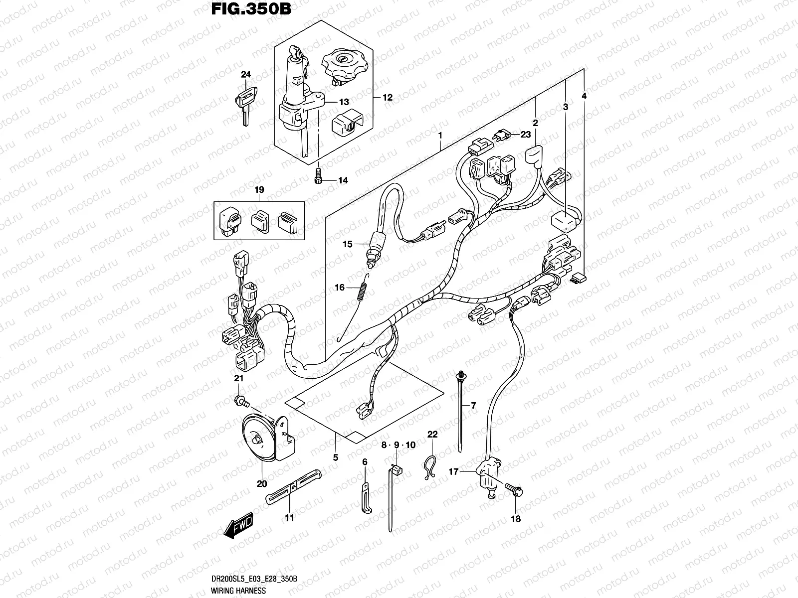 350B - WIRING HARNESS (DR200SEL3 E28)