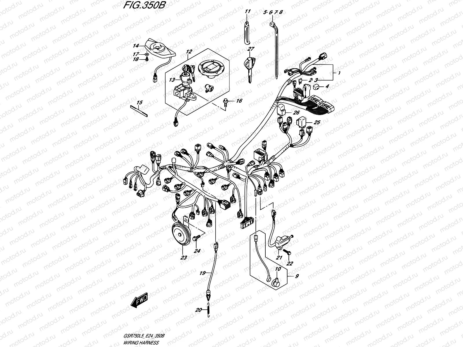 350B - WIRING HARNESS (GSR750AL5 E24)