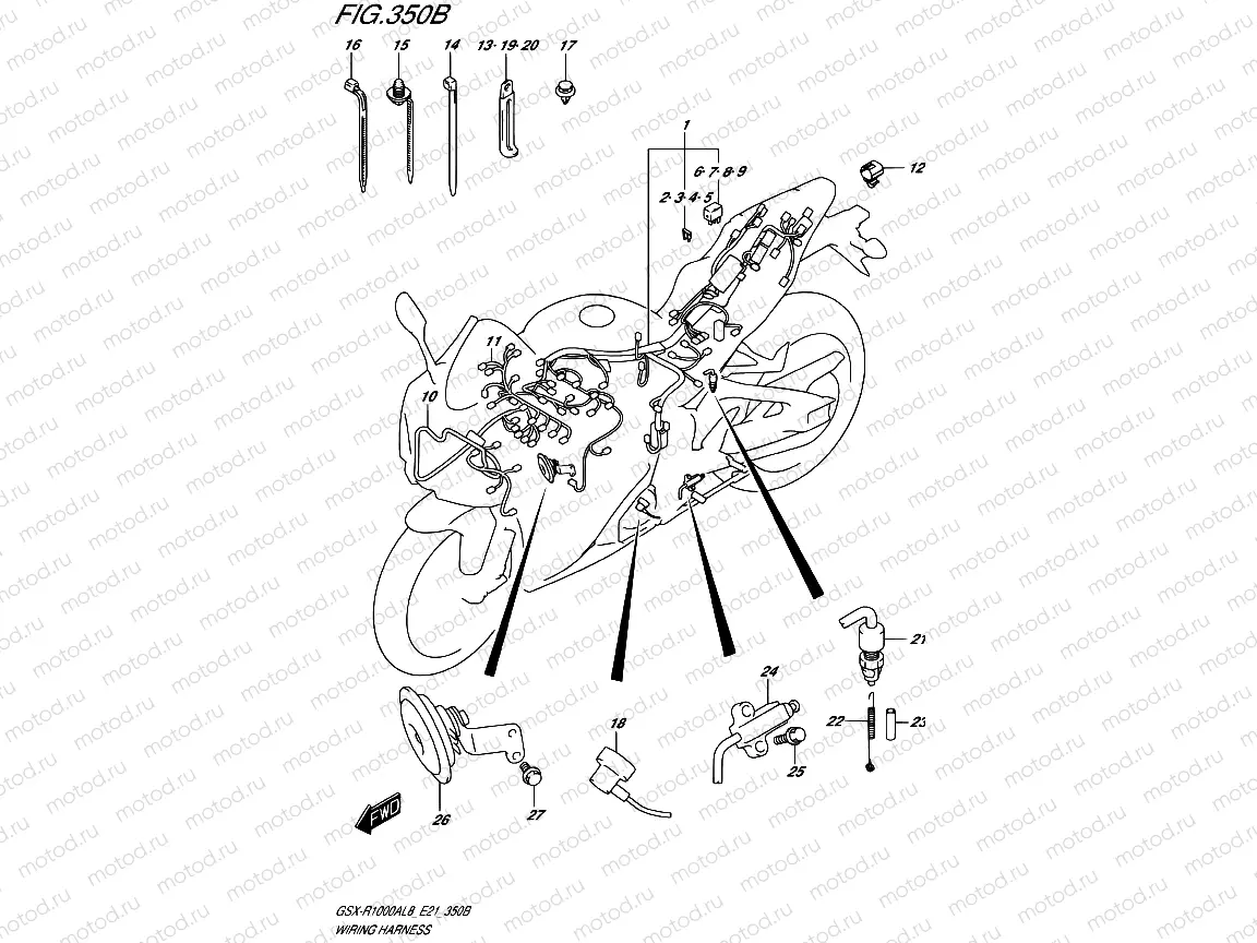 350B - WIRING HARNESS (GSX-R1000RZAL8 E21)
