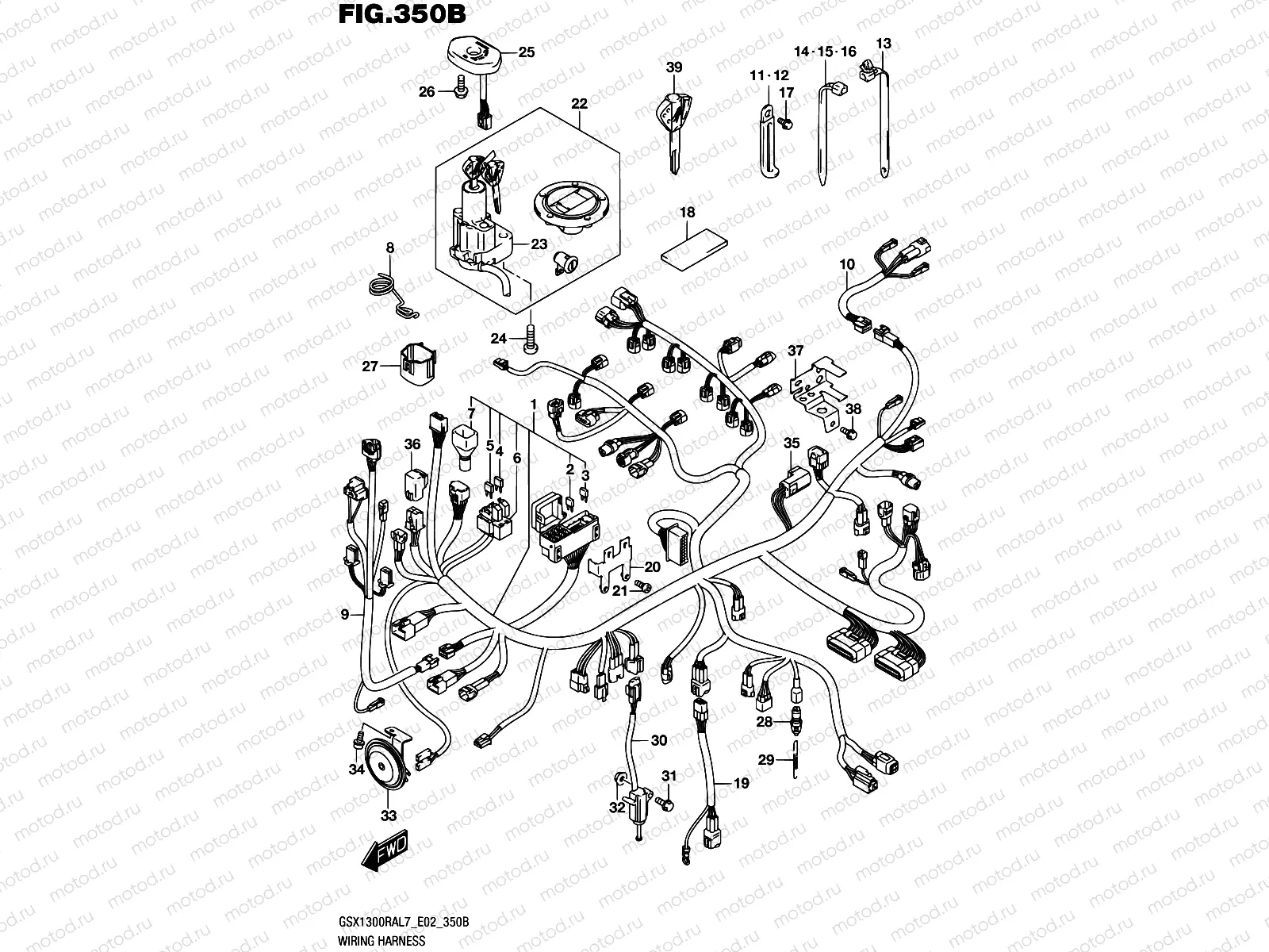 350B - WIRING HARNESS (GSX1300RAL7 E19)