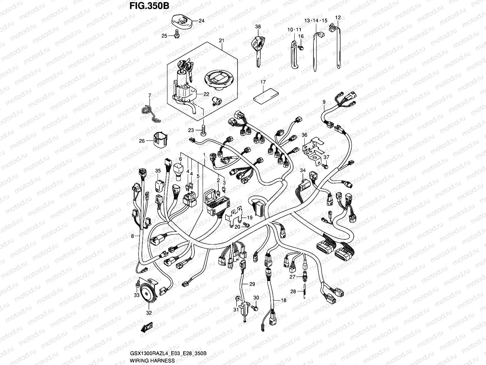 350B - WIRING HARNESS (GSX1300RAZL4 E28)