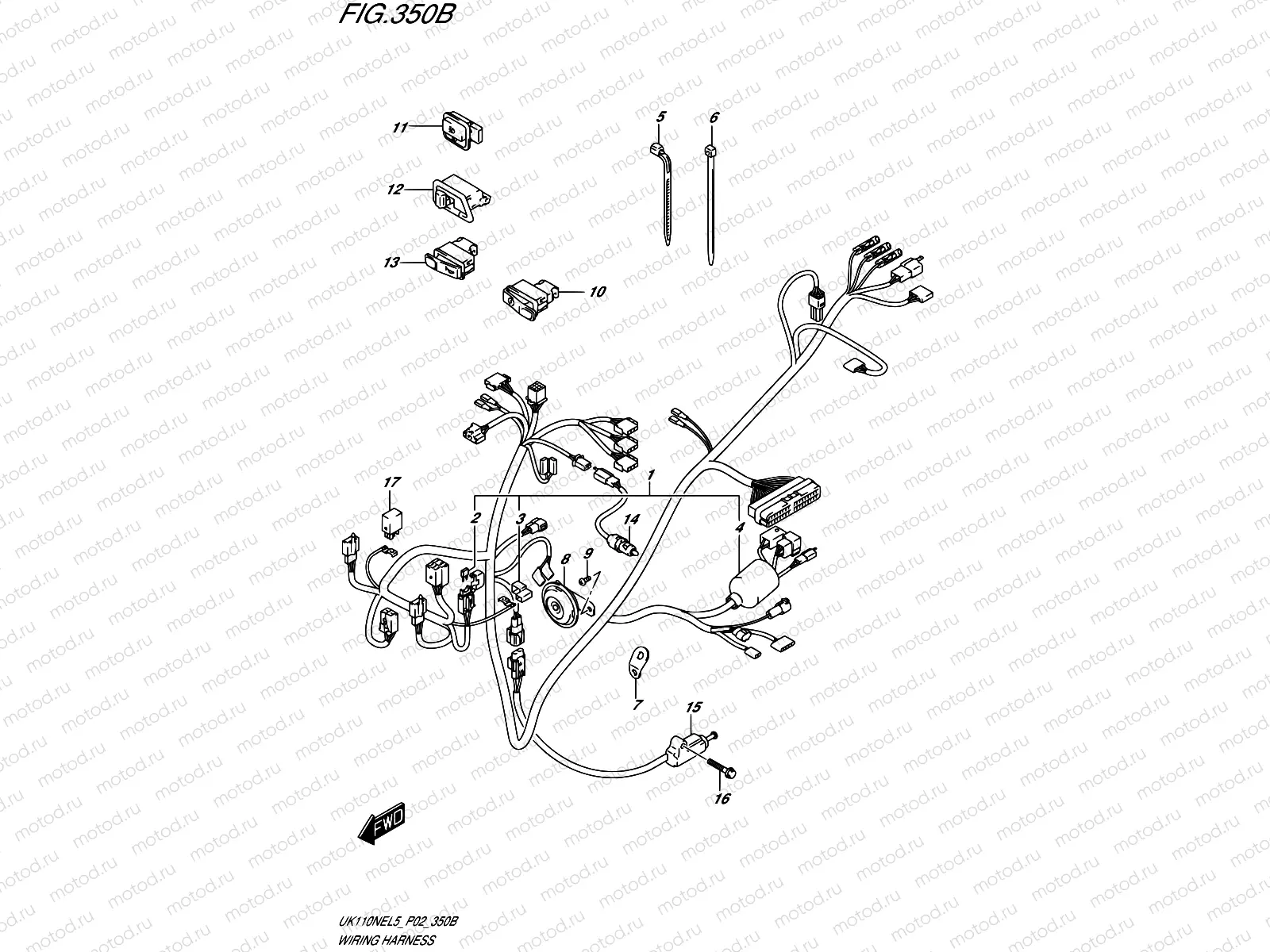 350B - WIRING HARNESS (UK110NEL5 P19)