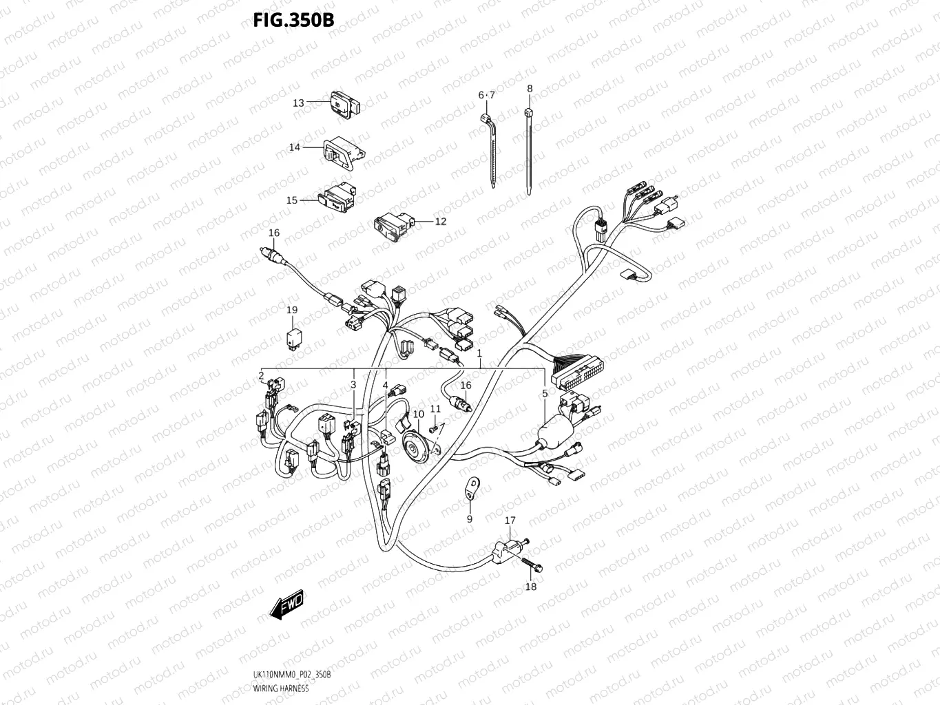 350B - WIRING HARNESS (UK110NMM0 P19)