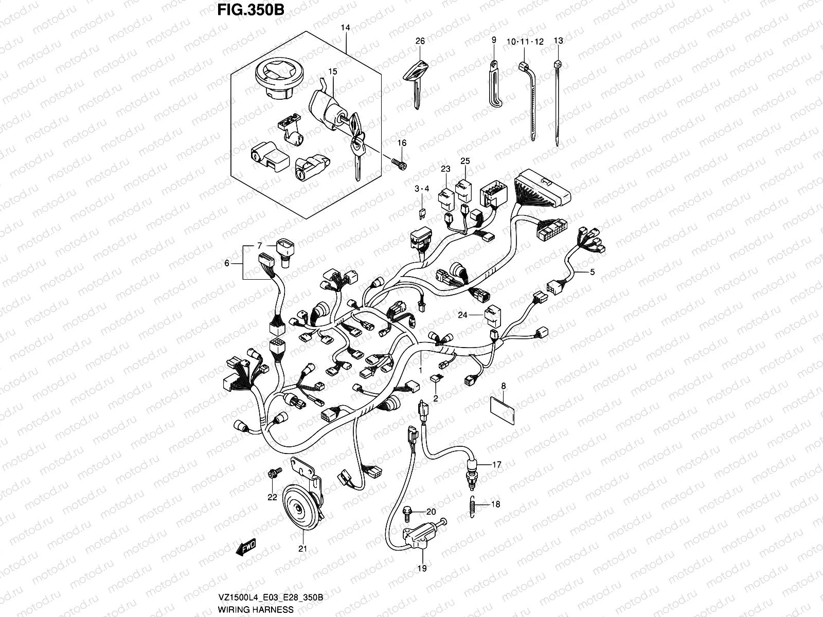 350B - WIRING HARNESS (VZ1500L4 E28)