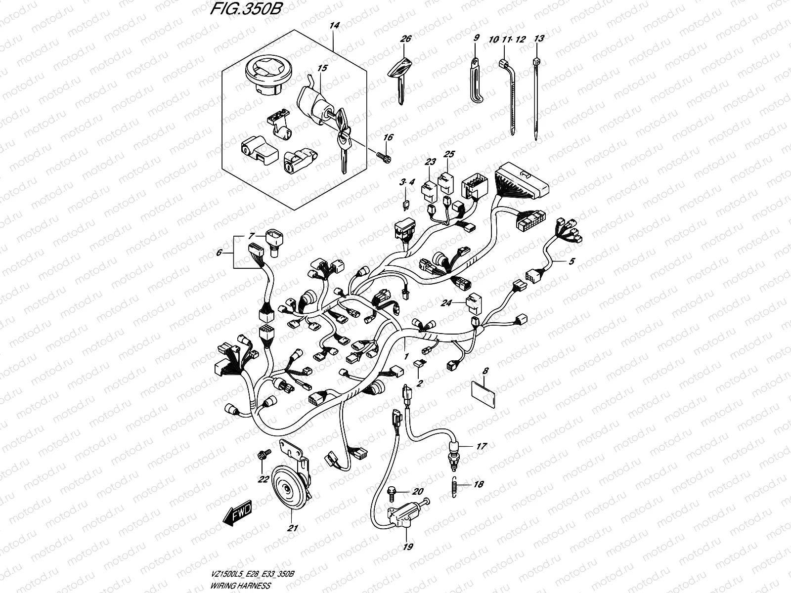 350B - WIRING HARNESS (VZ1500L5 E33)
