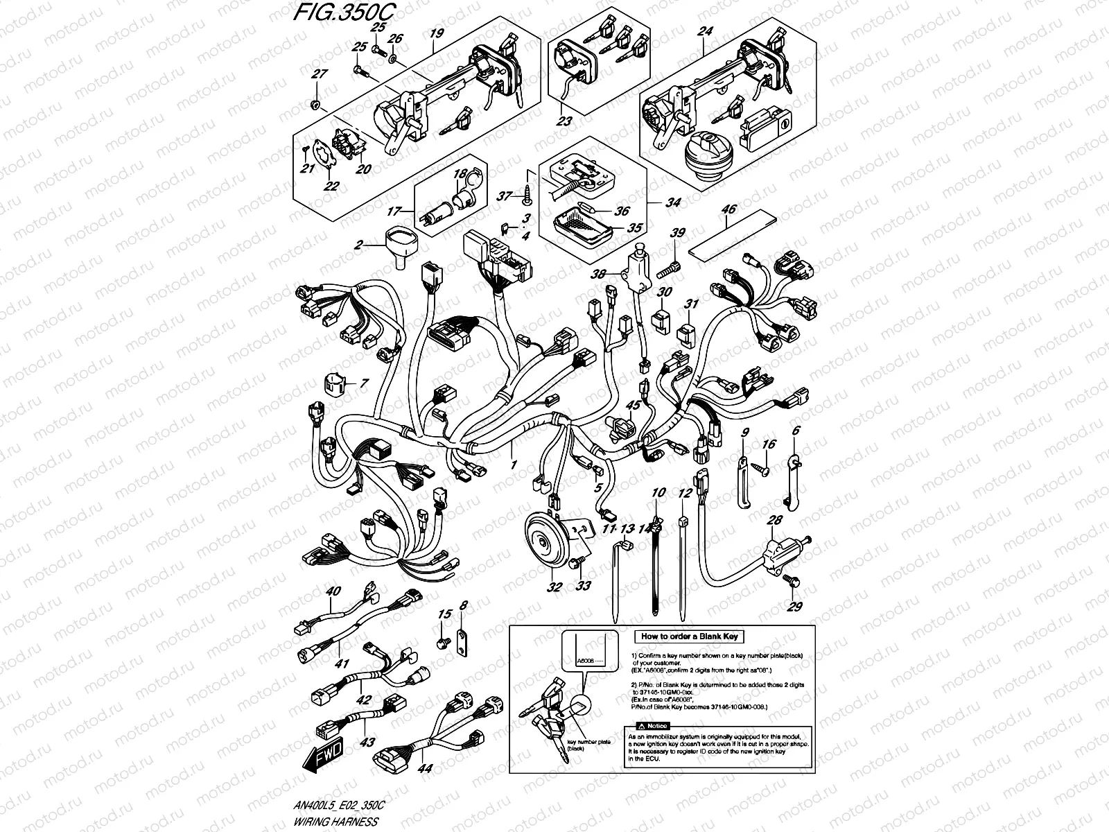 350C - WIRING HARNESS (AN400AL5 E19)