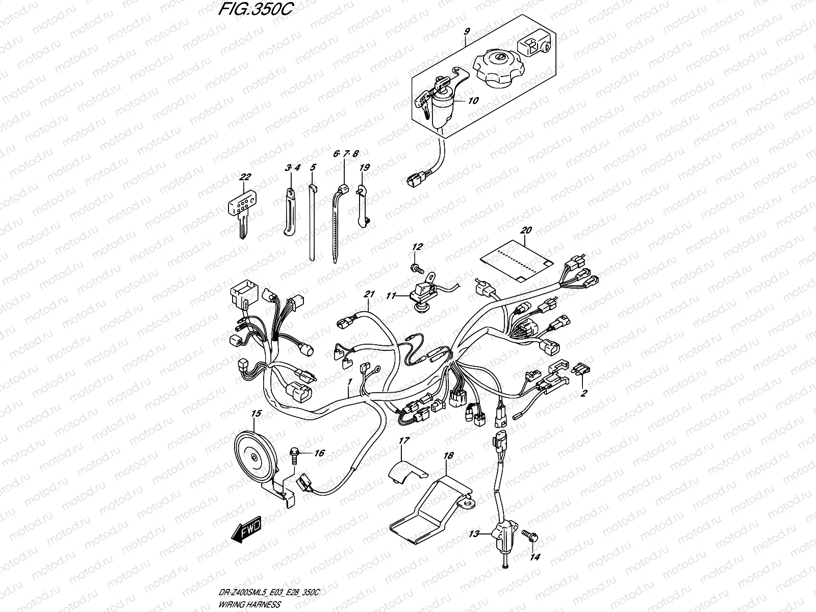 350C - WIRING HARNESS (DR-Z400SML5 E33)