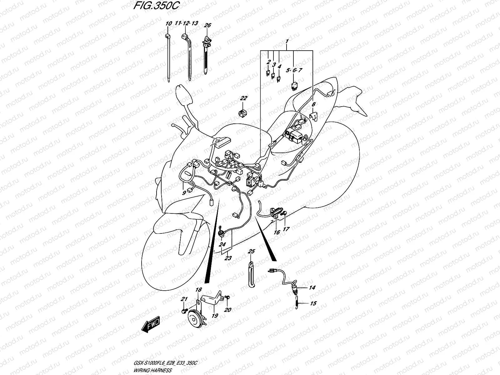 350C - WIRING HARNESS (GSX-S1000FAL6 E33)