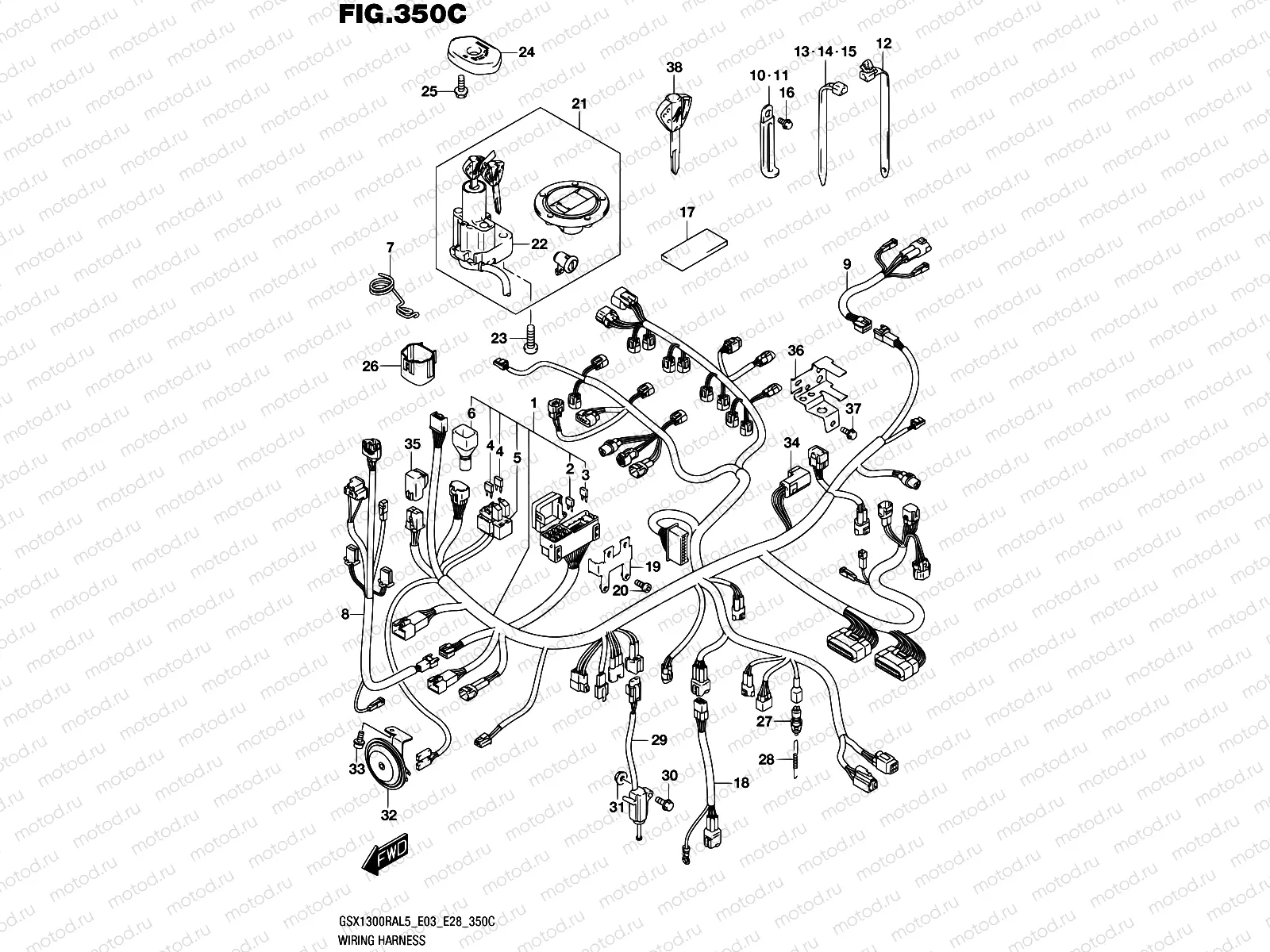 350C - WIRING HARNESS (GSX1300RAL5 E33)