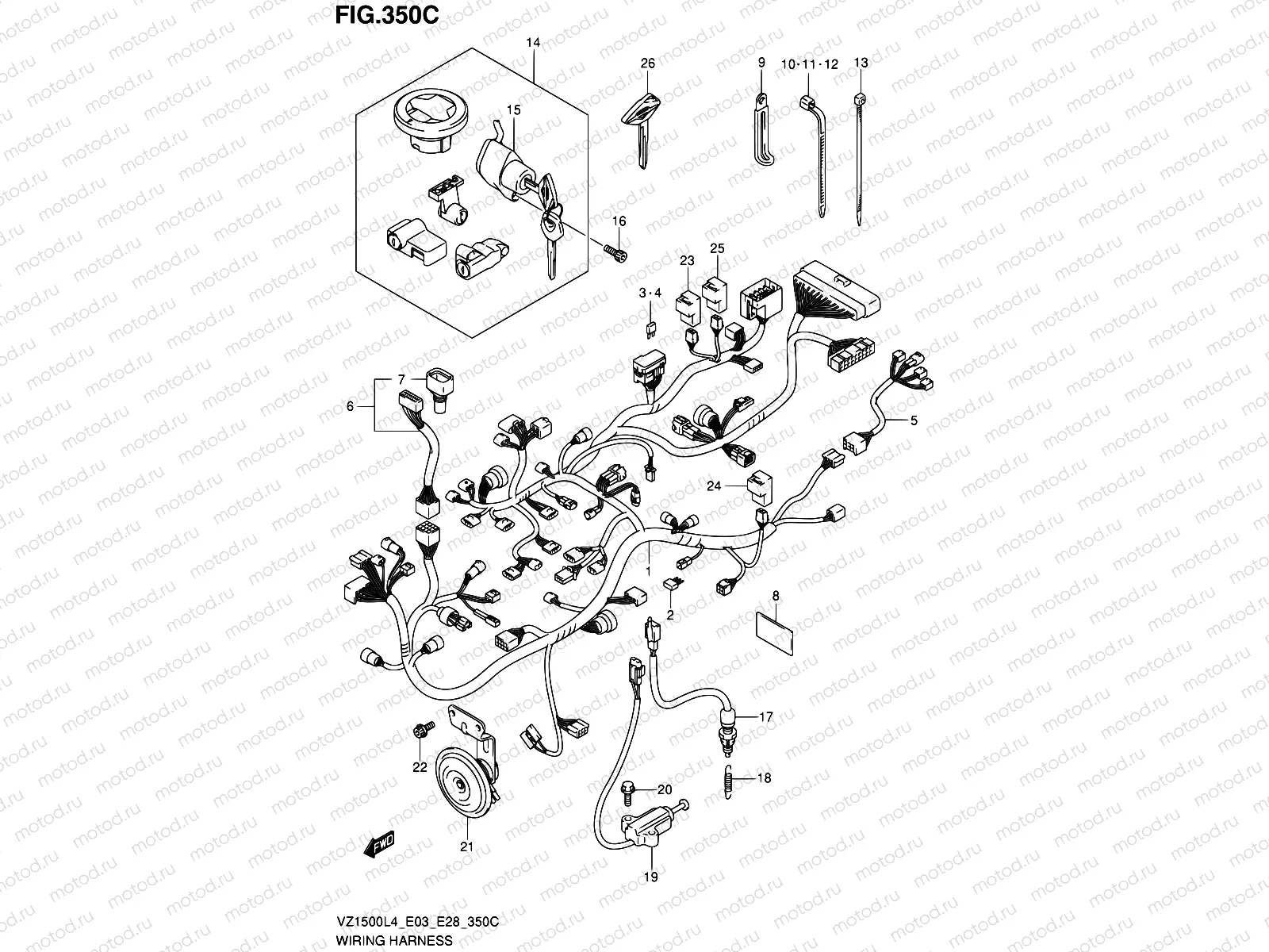 350C - WIRING HARNESS (VZ1500L4 E33)