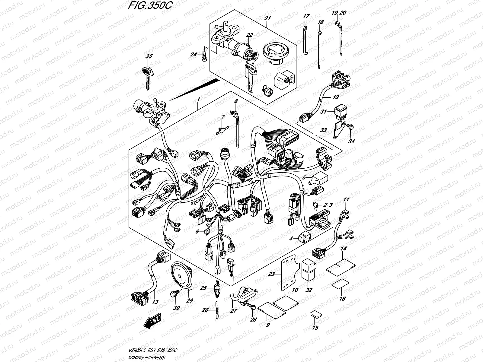 350C - WIRING HARNESS (VZ800L5 E33)