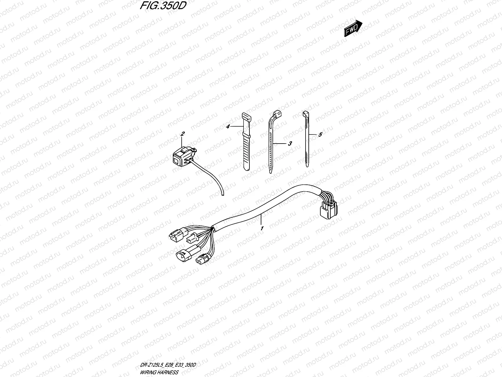 350D - WIRING HARNESS (DR-Z125LL5 E33)