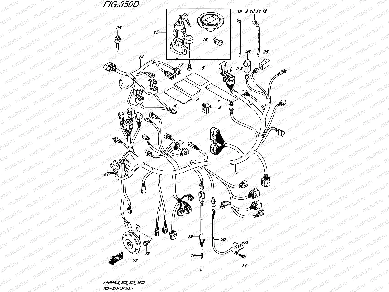 350D - WIRING HARNESS (SFV650AL5 E28)