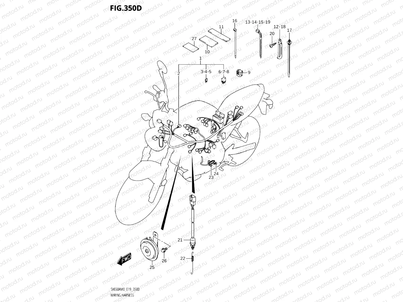 350D - WIRING HARNESS (SV650A,SV650AU)