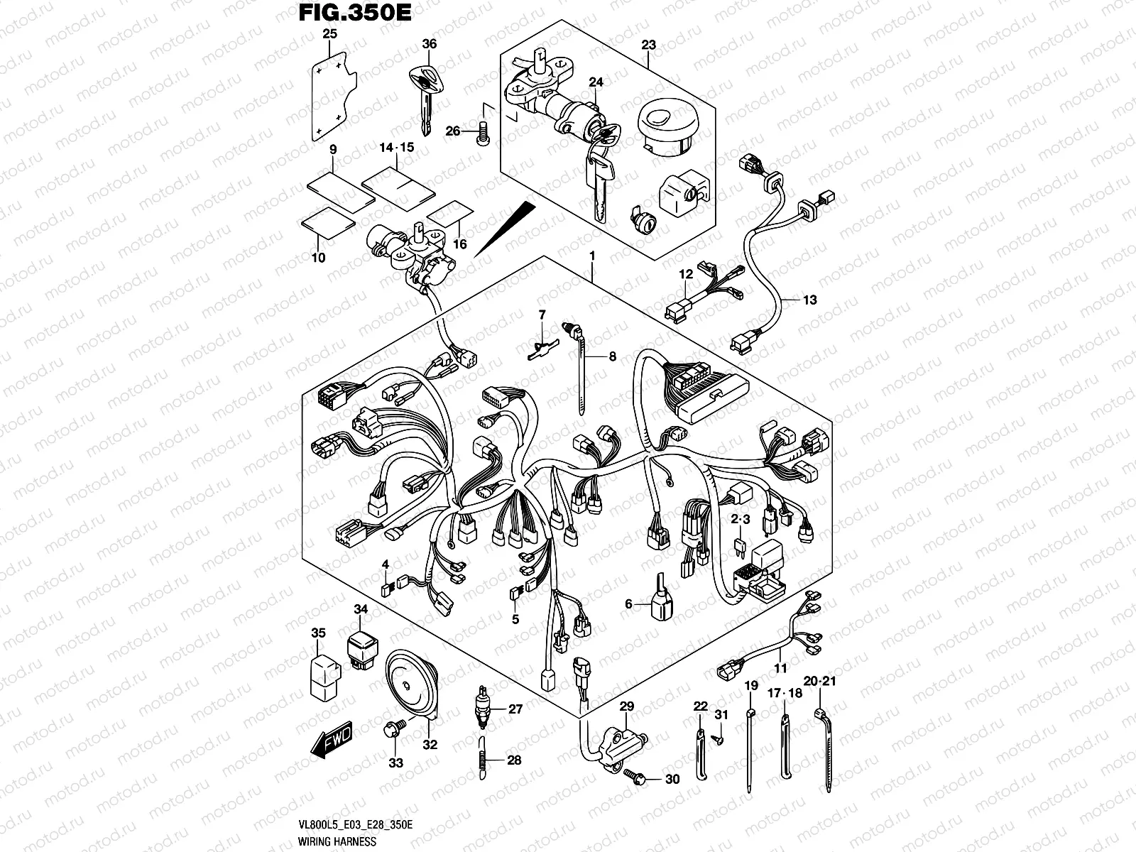 350E - WIRING HARNESS (VL800TL5 E33)