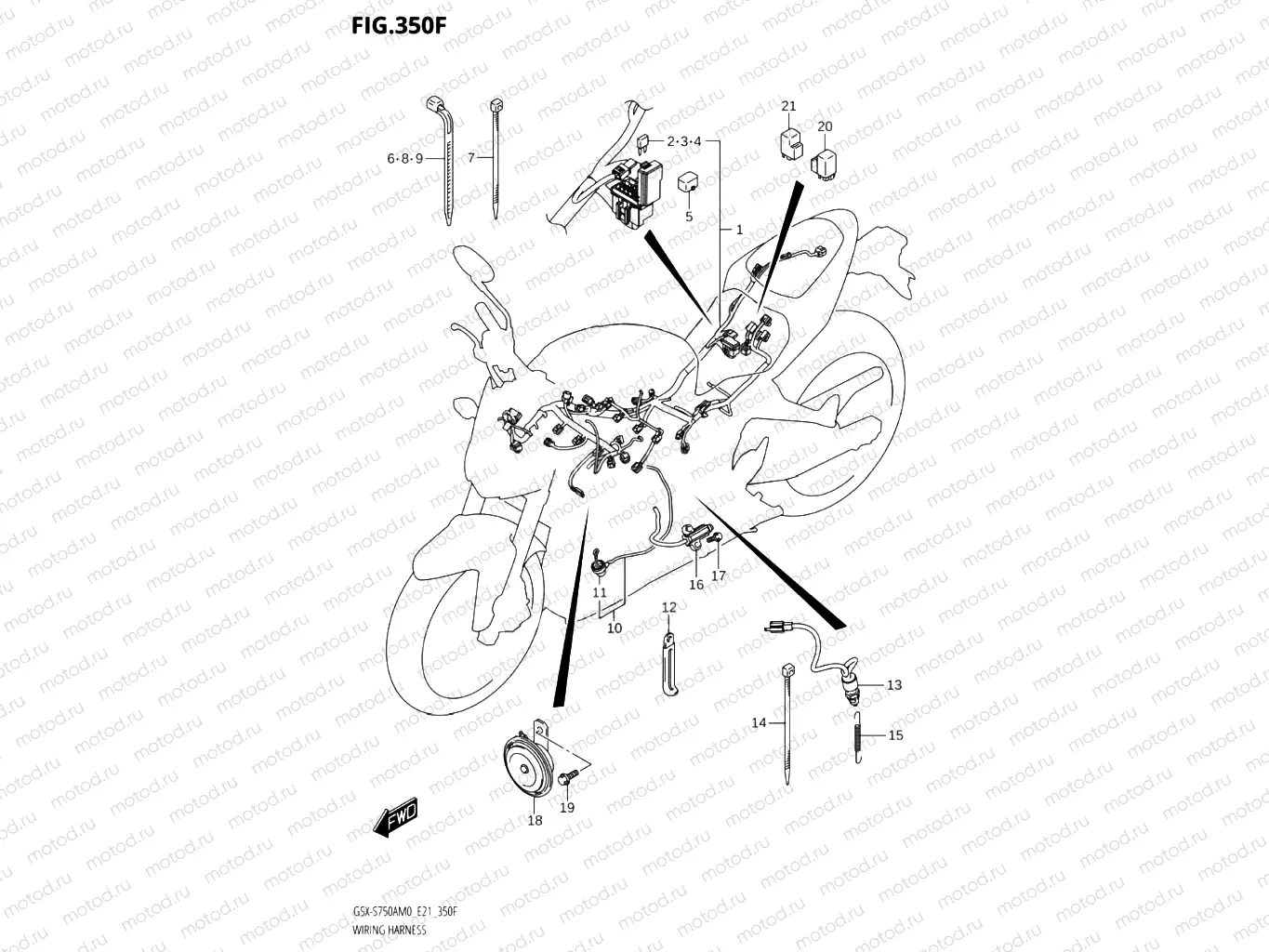 350F - WIRING HARNESS (GSX-S750UQZ,GSX-S750WQZ)