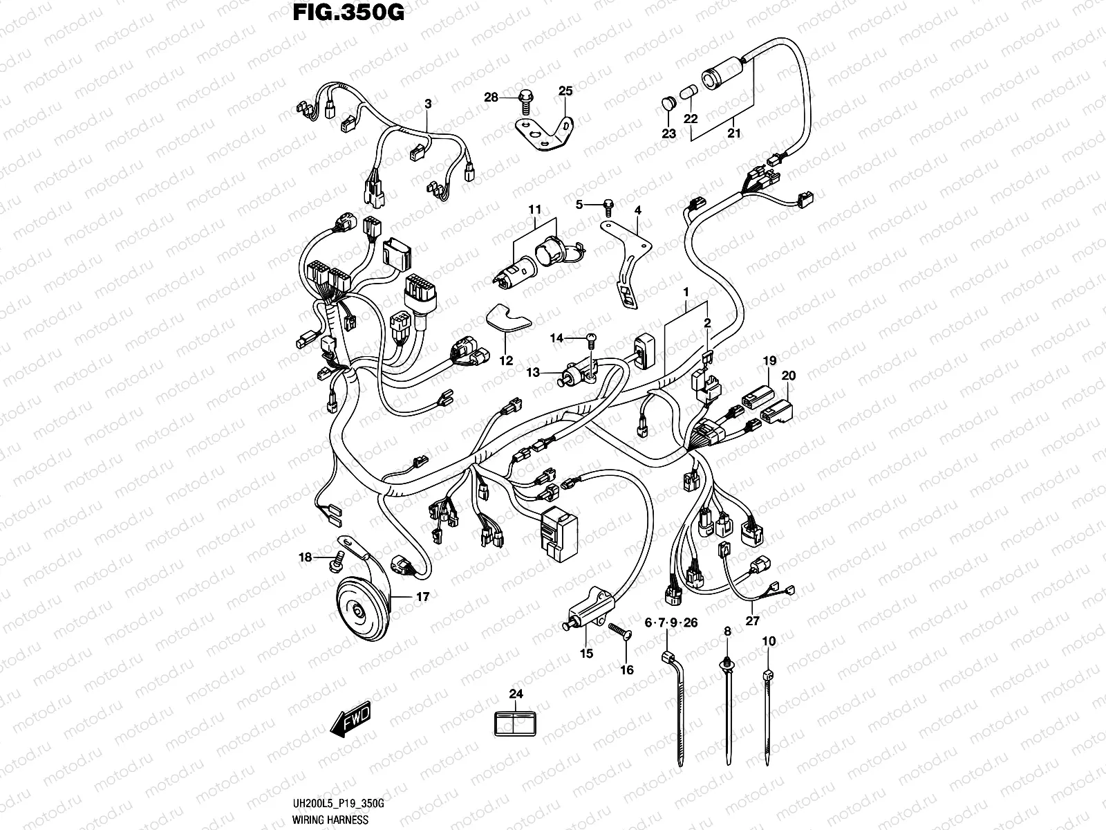 350G - WIRING HARNESS (UH200AL5 P34)