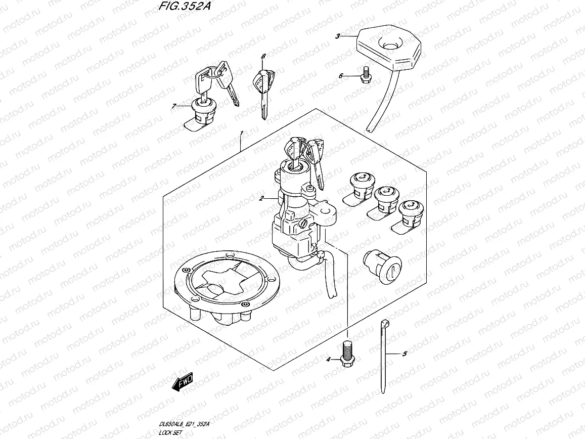 352A - LOCK SET (FOR TOP CASE,SIDE CASE)