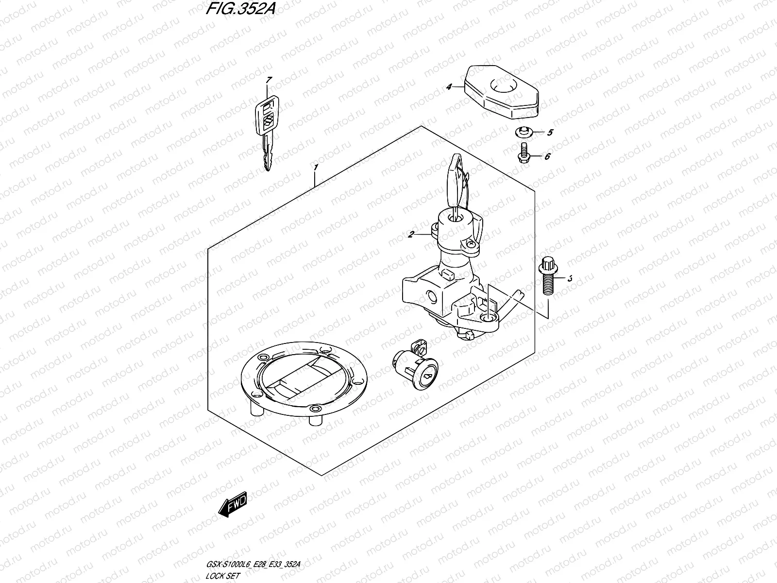 352A - LOCK SET (GSX-S1000L6 E33)