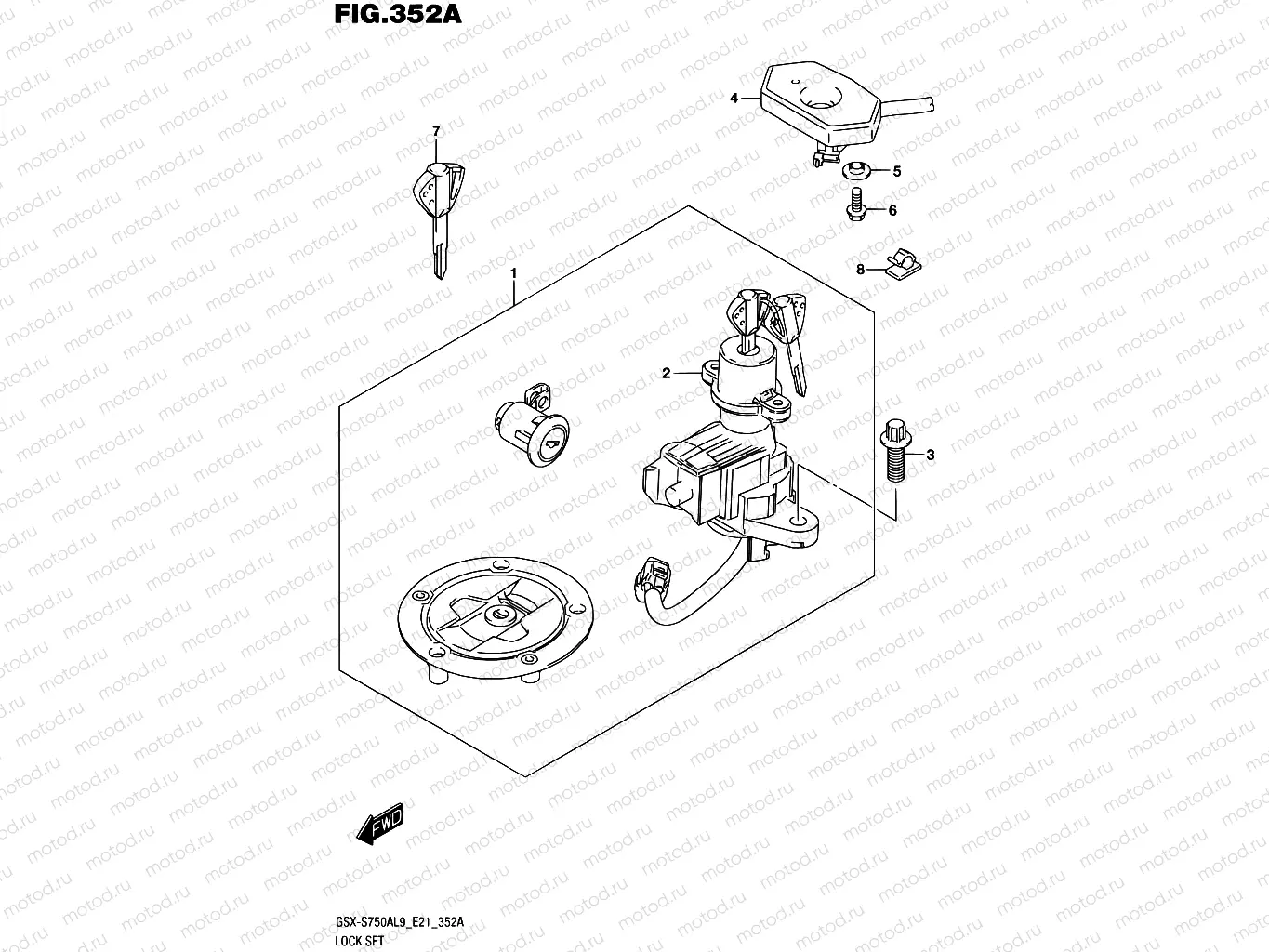 352A - LOCK SET (GSX-S750AL9 E21)