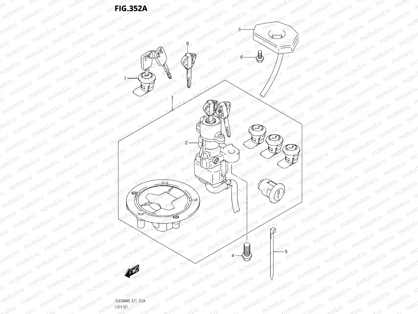 352A - LOCK SET (SEE NOTE 1)