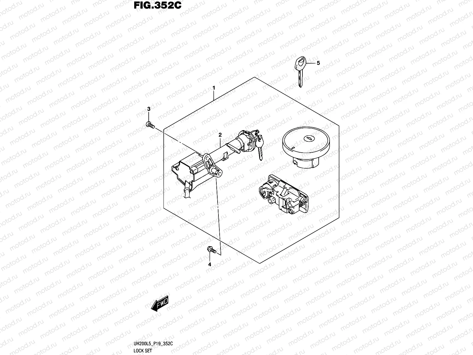 352C - LOCK SET (UH200L5 P34)