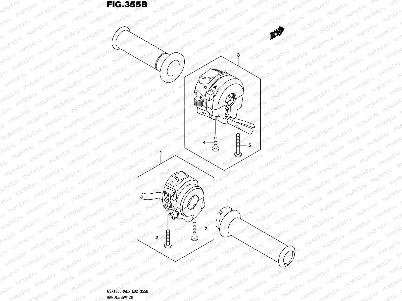 355B - HANDLE SWITCH (GSX1300RAL5 E19)