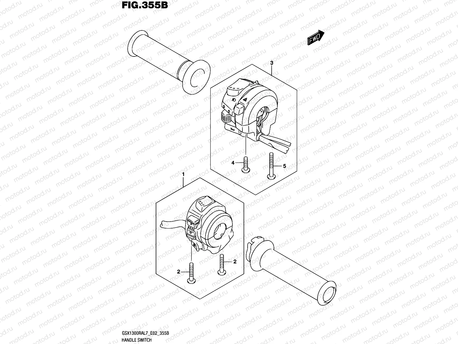 355B - HANDLE SWITCH (GSX1300RAL7 E19)