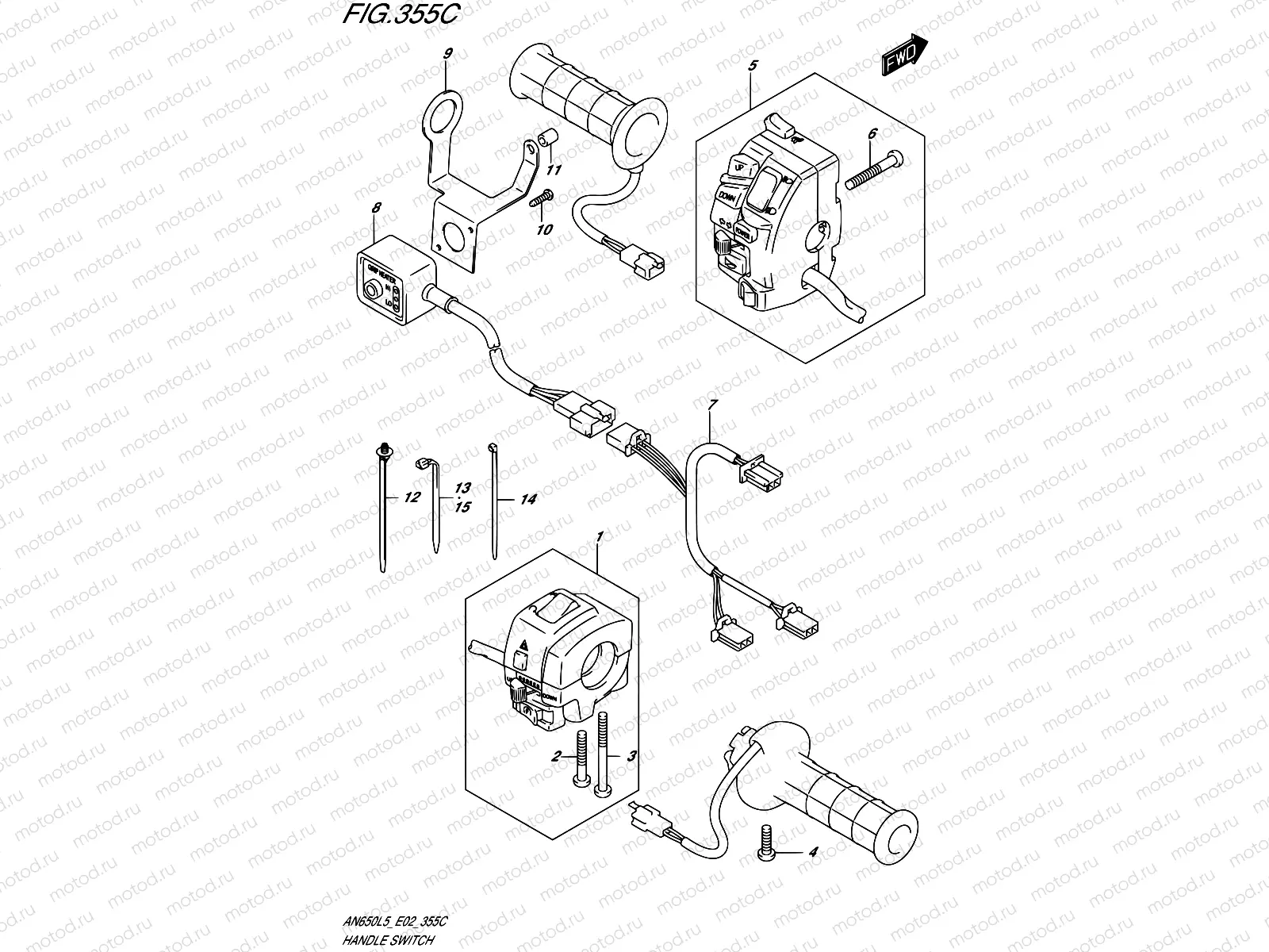 355C - HANDLE SWITCH (AN650ZL5 E19)