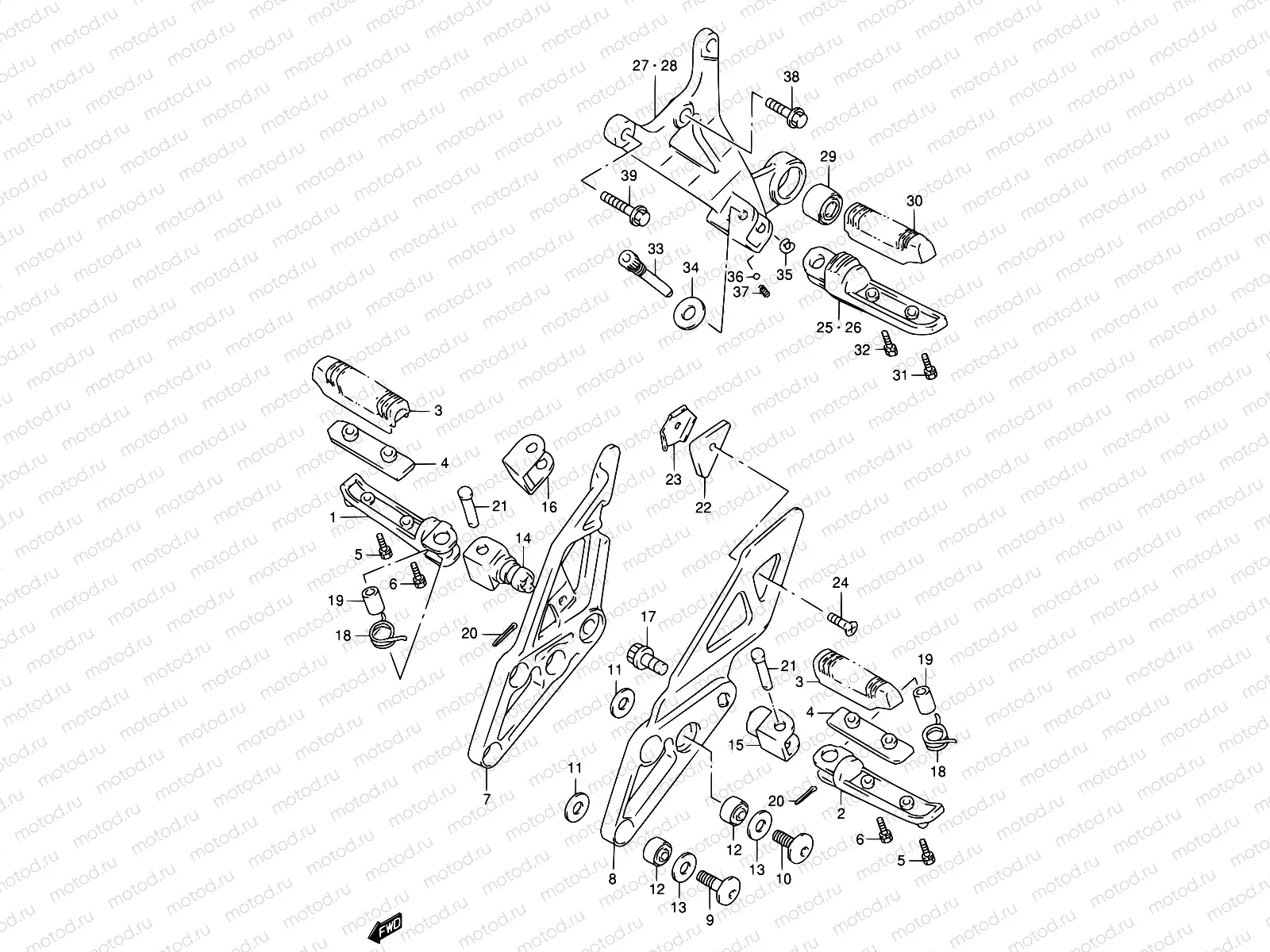 35A - FOOTREST (MODEL S/T/V/W)
