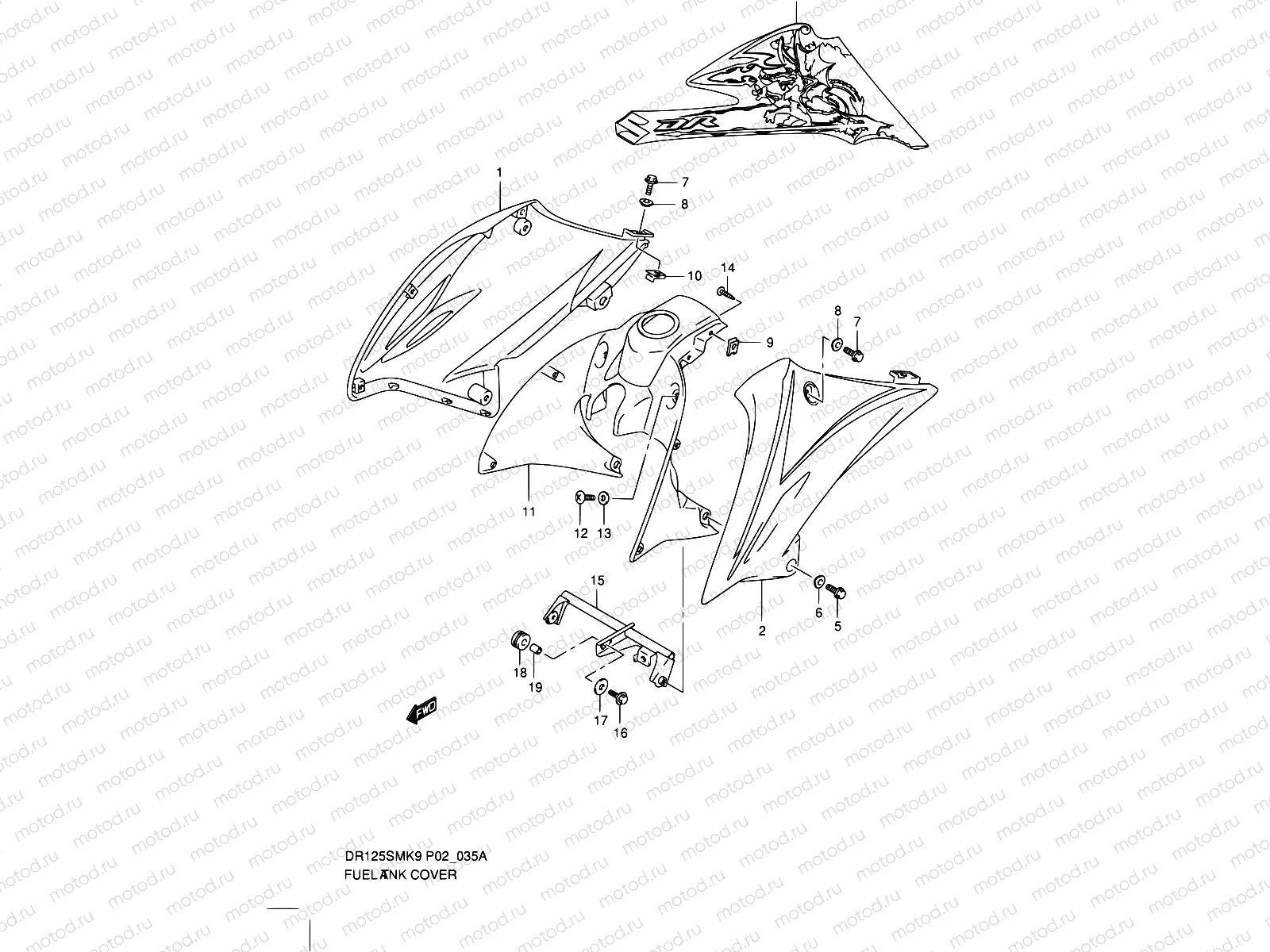 35A - FUEL TANK COVER (MODEL L0)