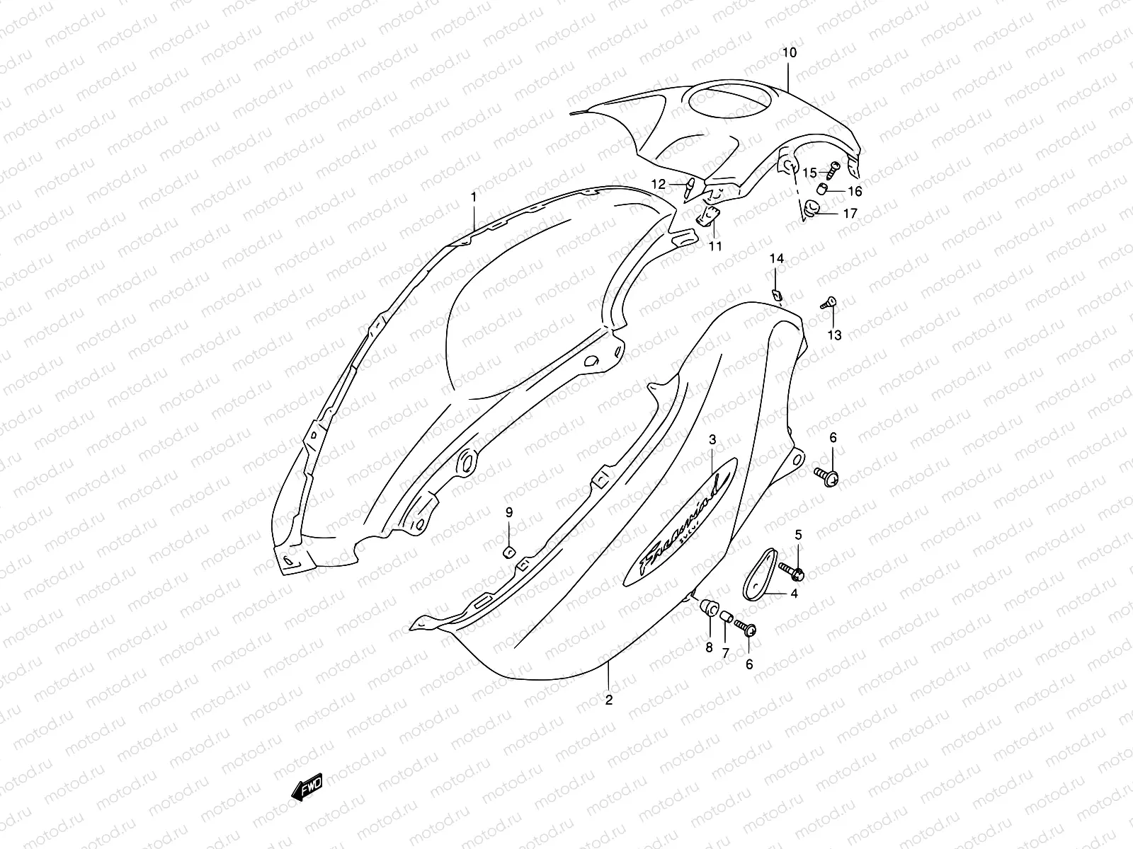35A - FUEL TANK COVER (MODEL W)