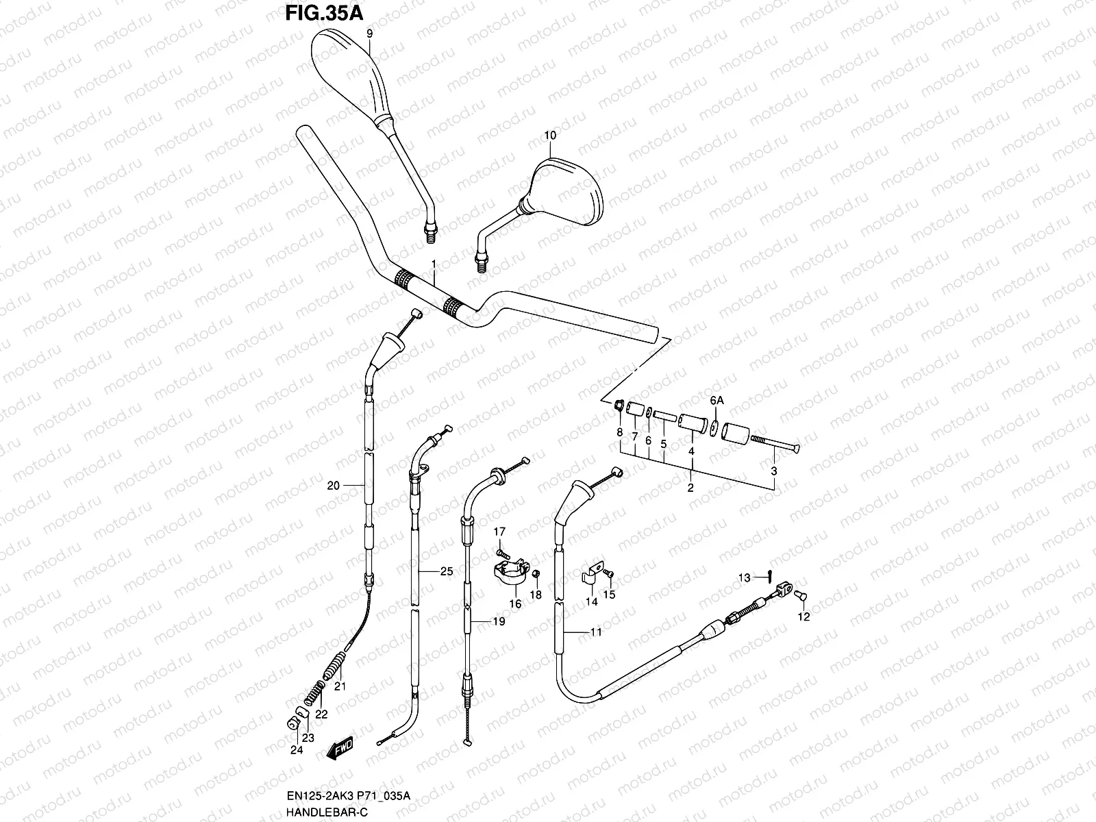 35A - HANDLEBAR (EN125HUK4/HUZK6/HUK7/HUK8)