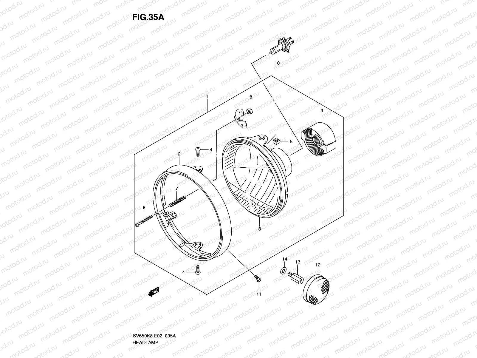 35A - HEADLAMP (SV650K9/AK9 E24)