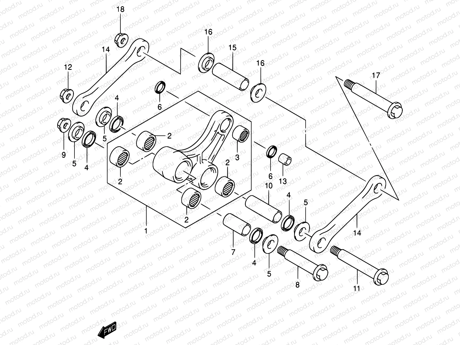 35A - REAR CUSHION LEVER (MODEL K2/K3)