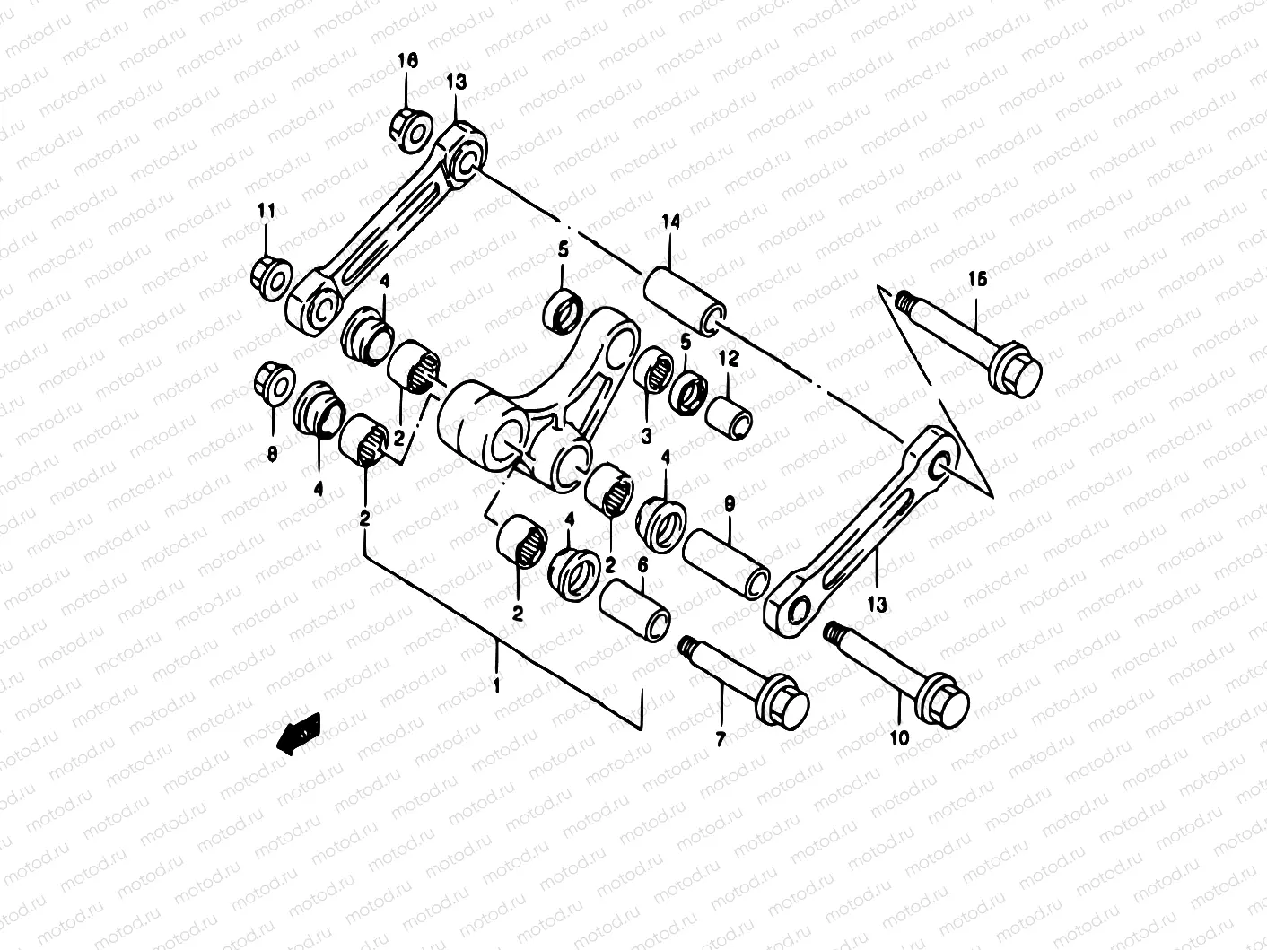 35A - REAR CUSHION LEVER (MODEL W/X)