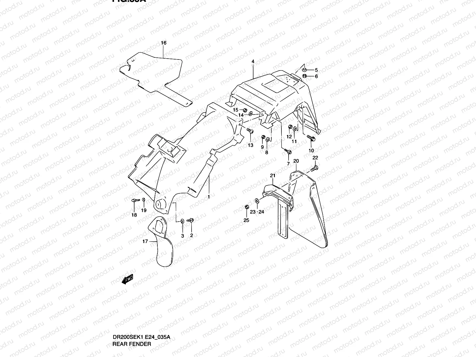35A - REAR FENDER (MODEL K2/K3/K4/K5)