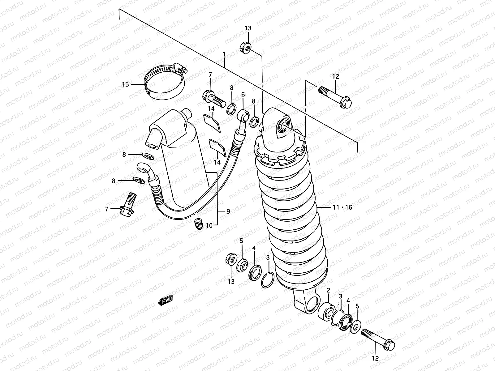 35A - REAR SHOCK ABSORBER (MODEL K)