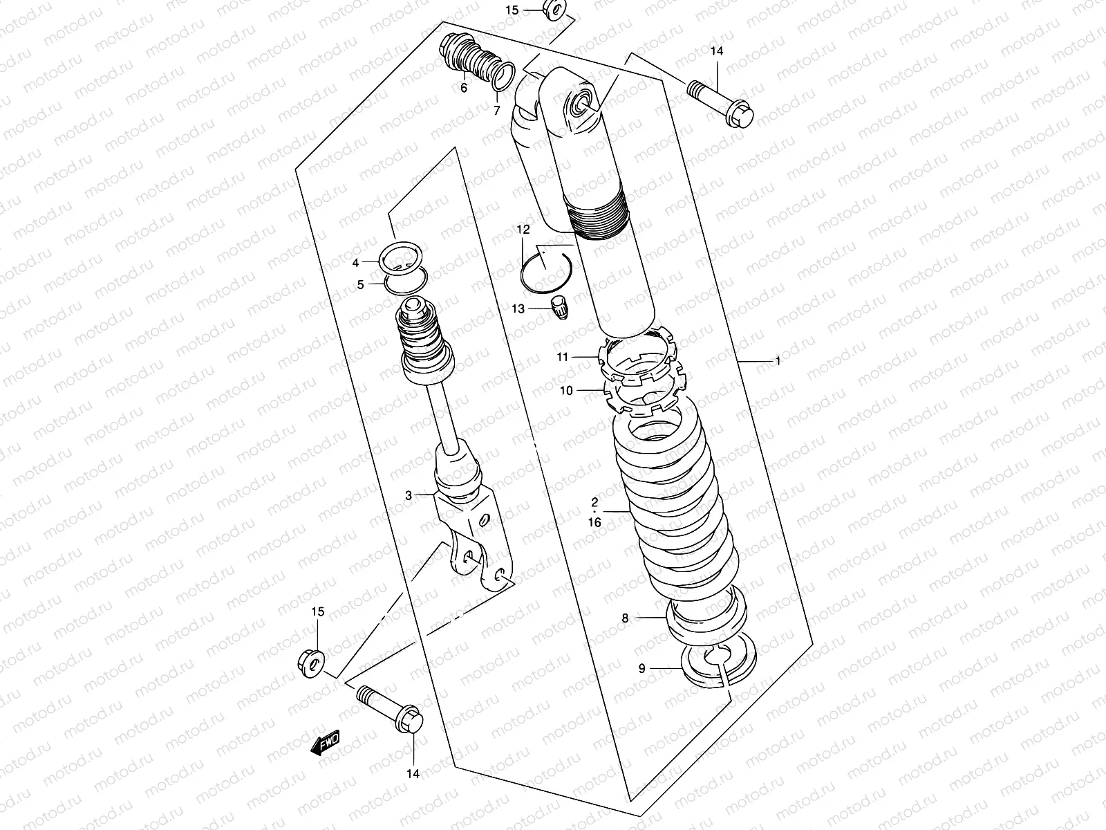 35A - REAR SHOCK ABSORBER (MODEL K4)