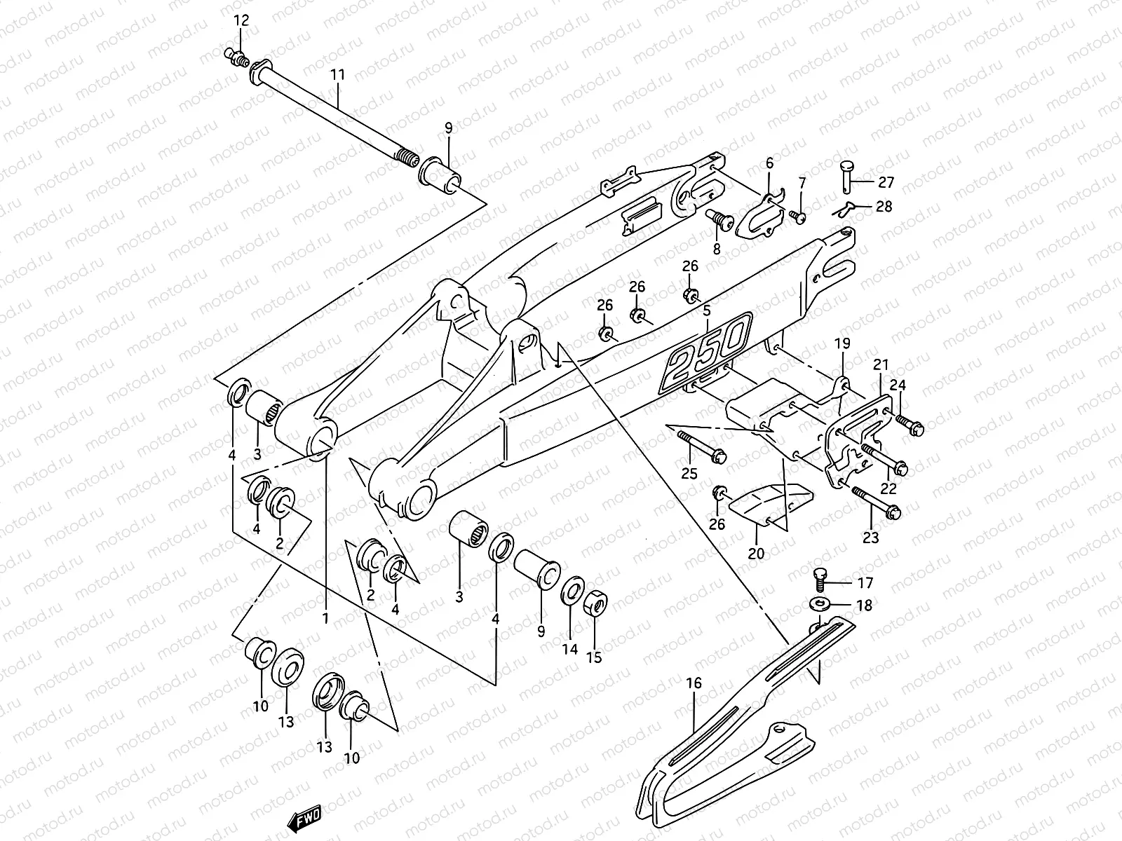 35A - REAR SWINGING ARM (MODEL M/N)