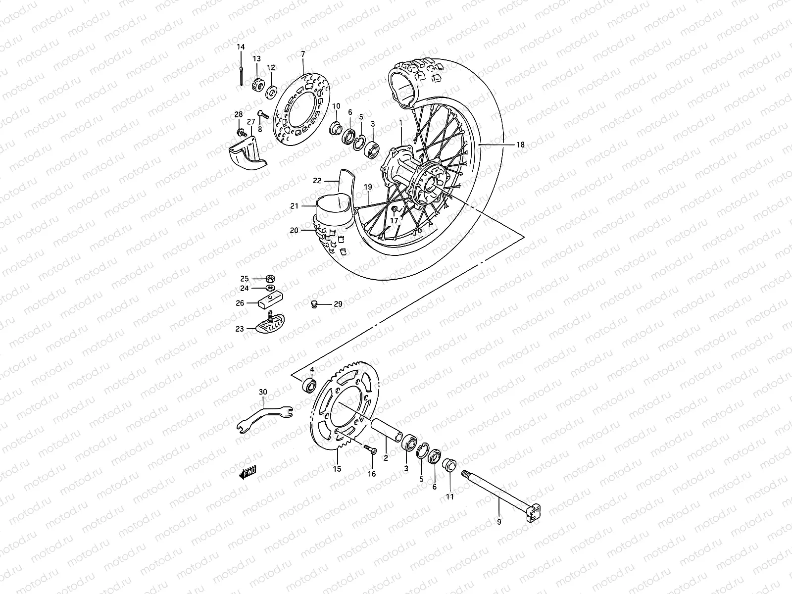 35A - REAR WHEEL (MODEL L/M)