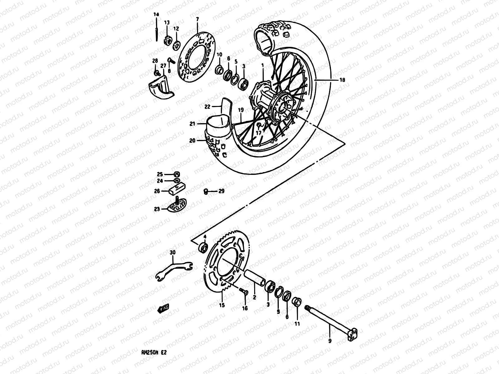 35A - REAR WHEEL (MODEL L/M)