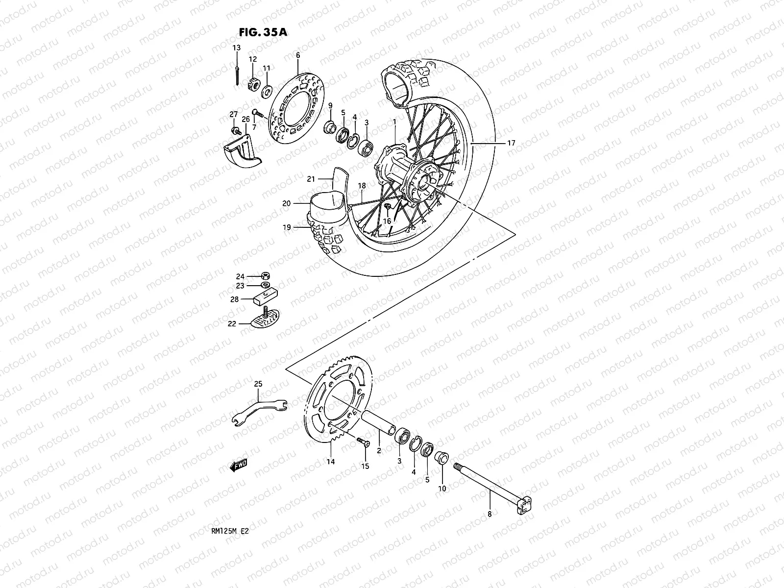35A - REAR WHEEL (MODEL L/M)