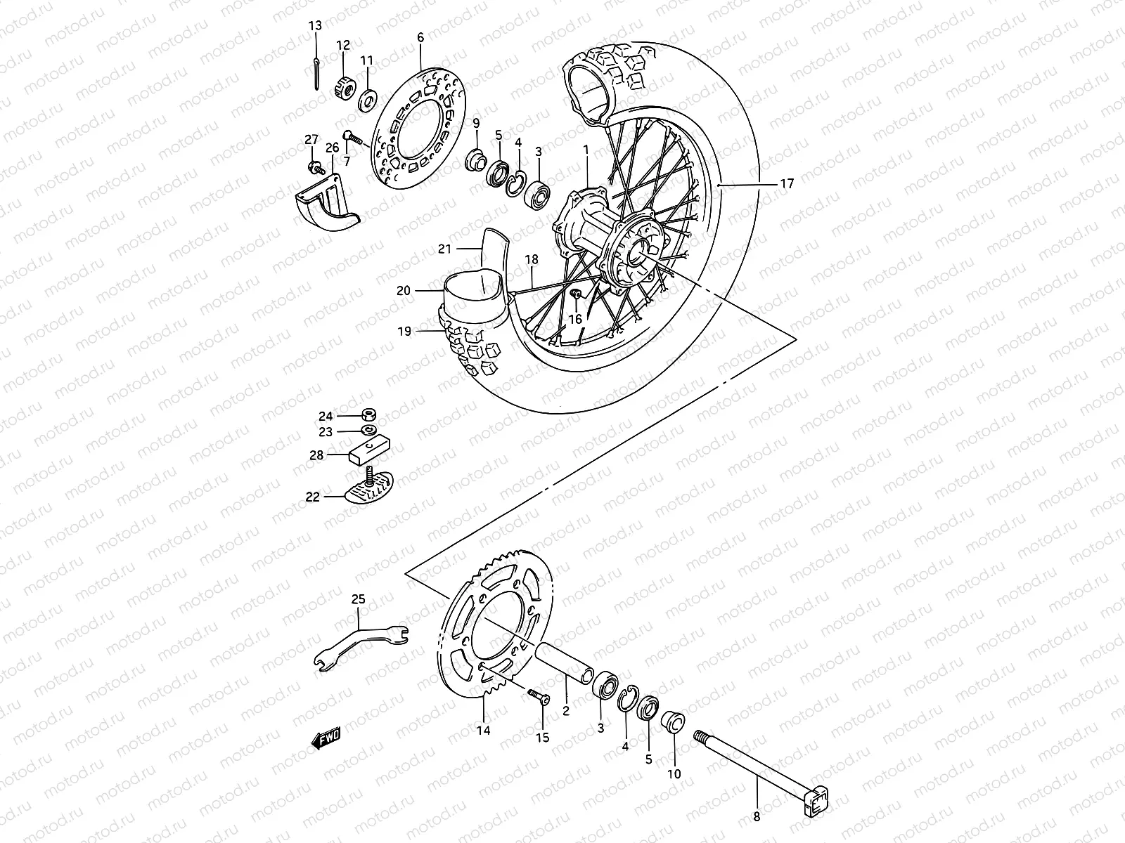 35A - REAR WHEEL (MODEL L/M)