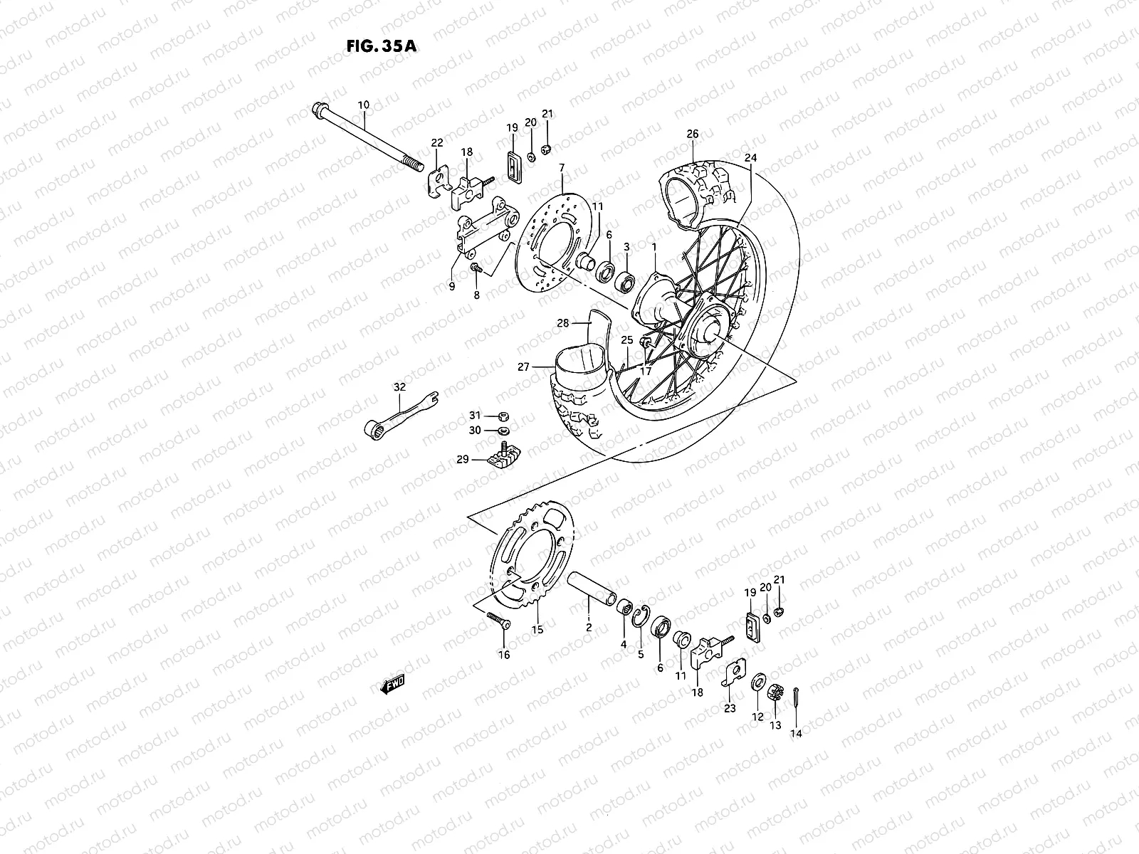 35A - REAR WHEEL (MODEL L/M/N/P/R/S)