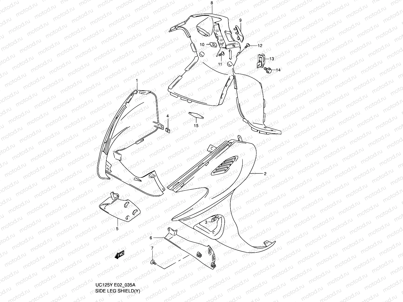 35A - SIDE LEG SHIELD (MODEL Y/K1)