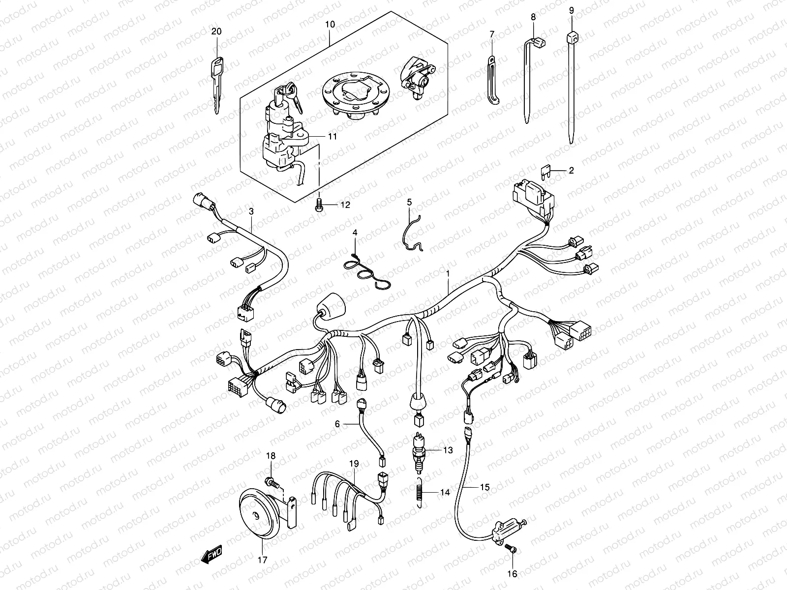 35A - WIRING HARNESS (GSF1200SK3/SK4/SK5/SZK5)