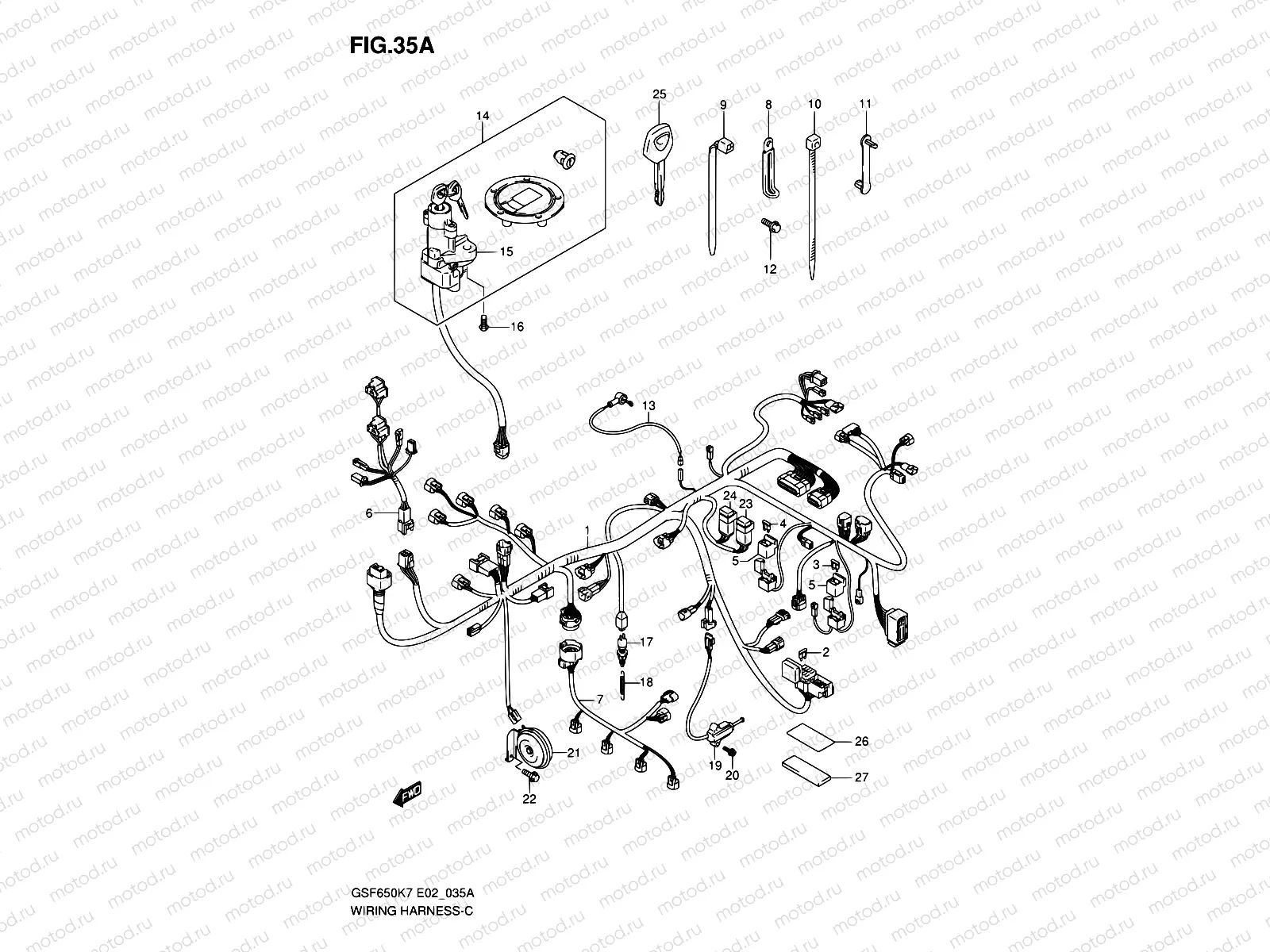 35A - WIRING HARNESS (GSF650SAK7/SAK8/SUAK7/SUAK8)